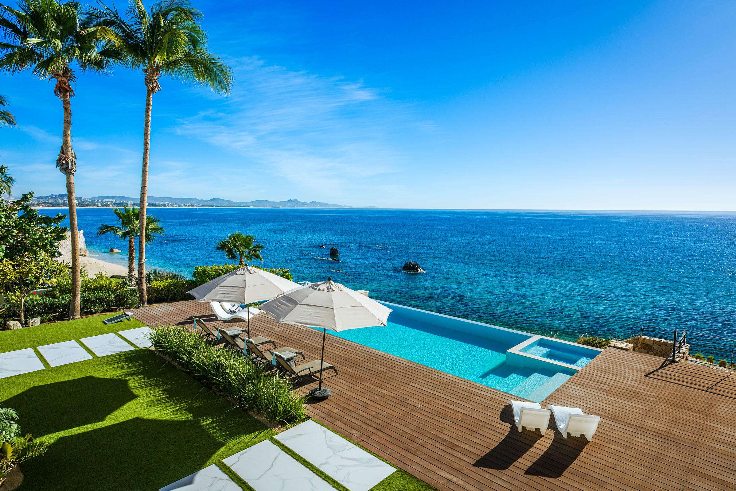 Cabo Luxury Pedregal Csl You are fortunate to have come across this exclusive Pedregal pacific side listing. This tremendous, 6-bedroom, 2021 reconstructed home is something to behold. Checking every box, Casa Tesoro provides: newly landscaped cactus garden with private pool and hot tub in rear of property, ocean for sale
