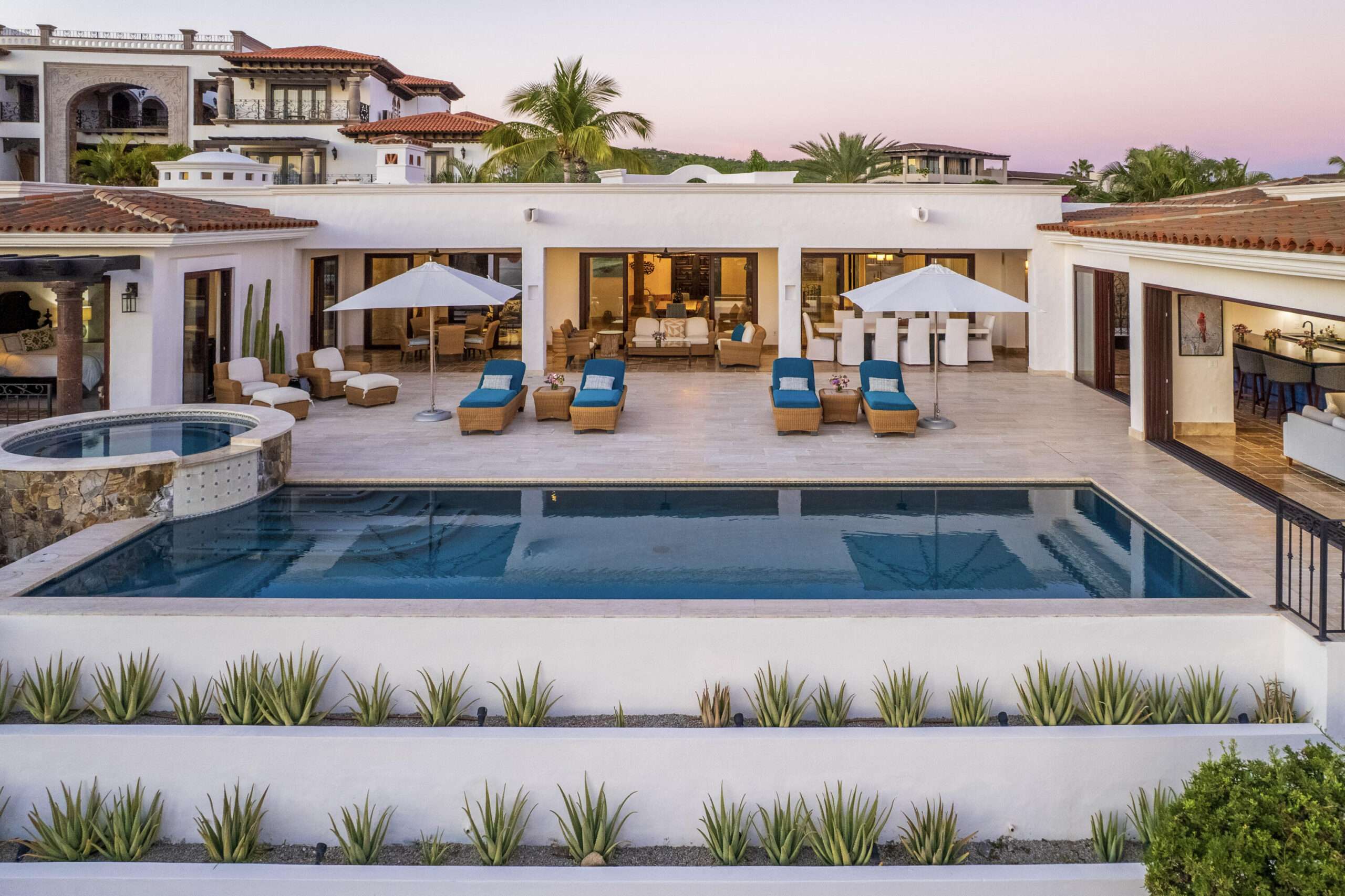 Cabo Luxury Laguna Hills Casa Savoy is a modern 4014 square foot, four-bedroom hillside home, built in 2024, in Laguna Hills, offering breathtaking ocean for sale