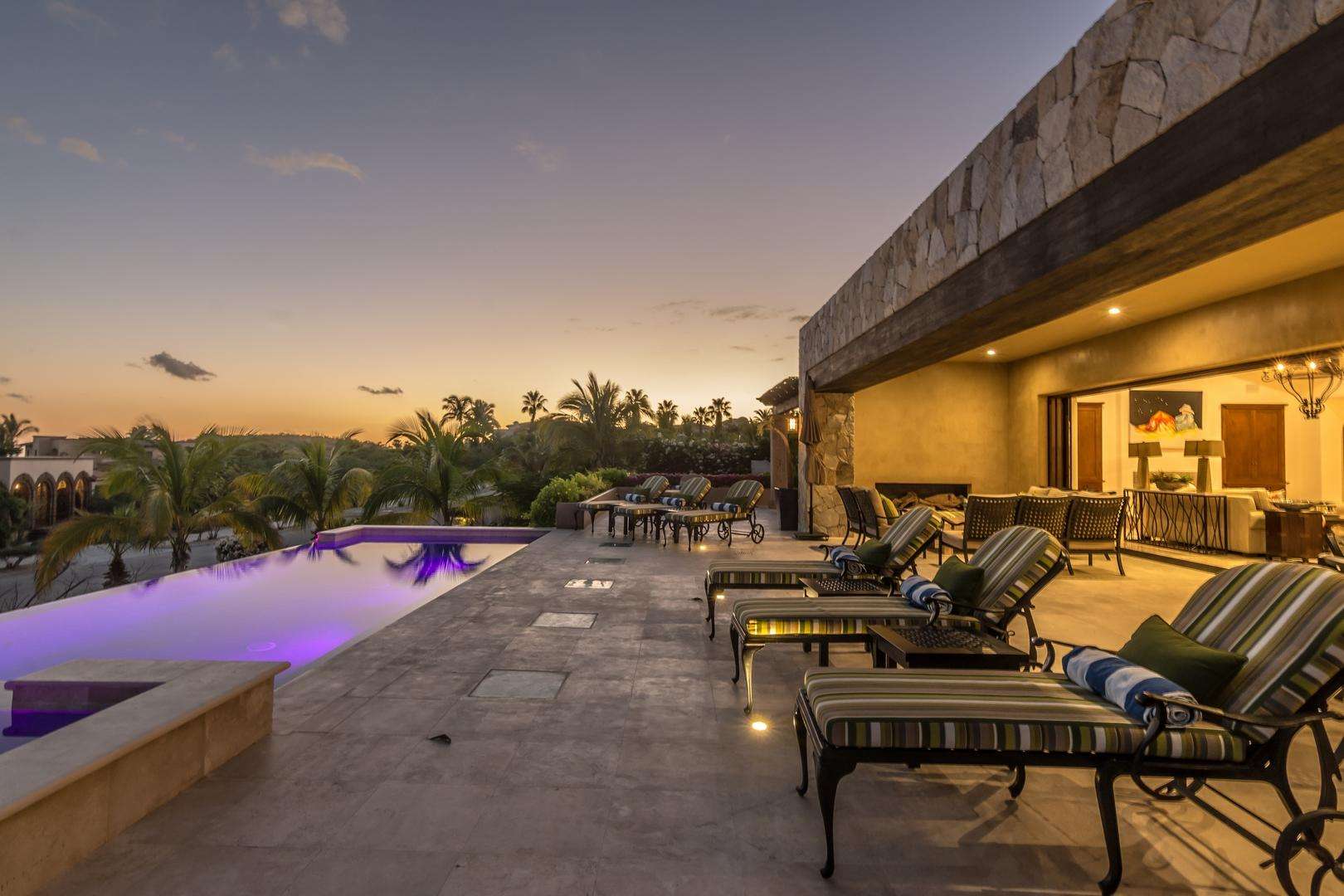 Cabo Luxury Fundadores This spectacular luxury residence, designed by renowned architect Antonio Carrera, offers seven beautifully appointed bedrooms and generous outdoor living spaces--perfect for entertaining multiple generations of family or hosting an exclusive retreat.The home blends open architecture with expansive lounge areas and a stunning pool terrace that welcomes family and guests with the warmth of the morning sun.Private and exquisitely decorated, every detail has been thoughtfully curated to create a refined yet inviting atmosphere. The property offers multiple gathering spaces throughout, allowing both large groups and smaller parties to enjoy the home comfortably.For more intimate stays, the main interior level can be opened on its own, featuring two ocean- for sale