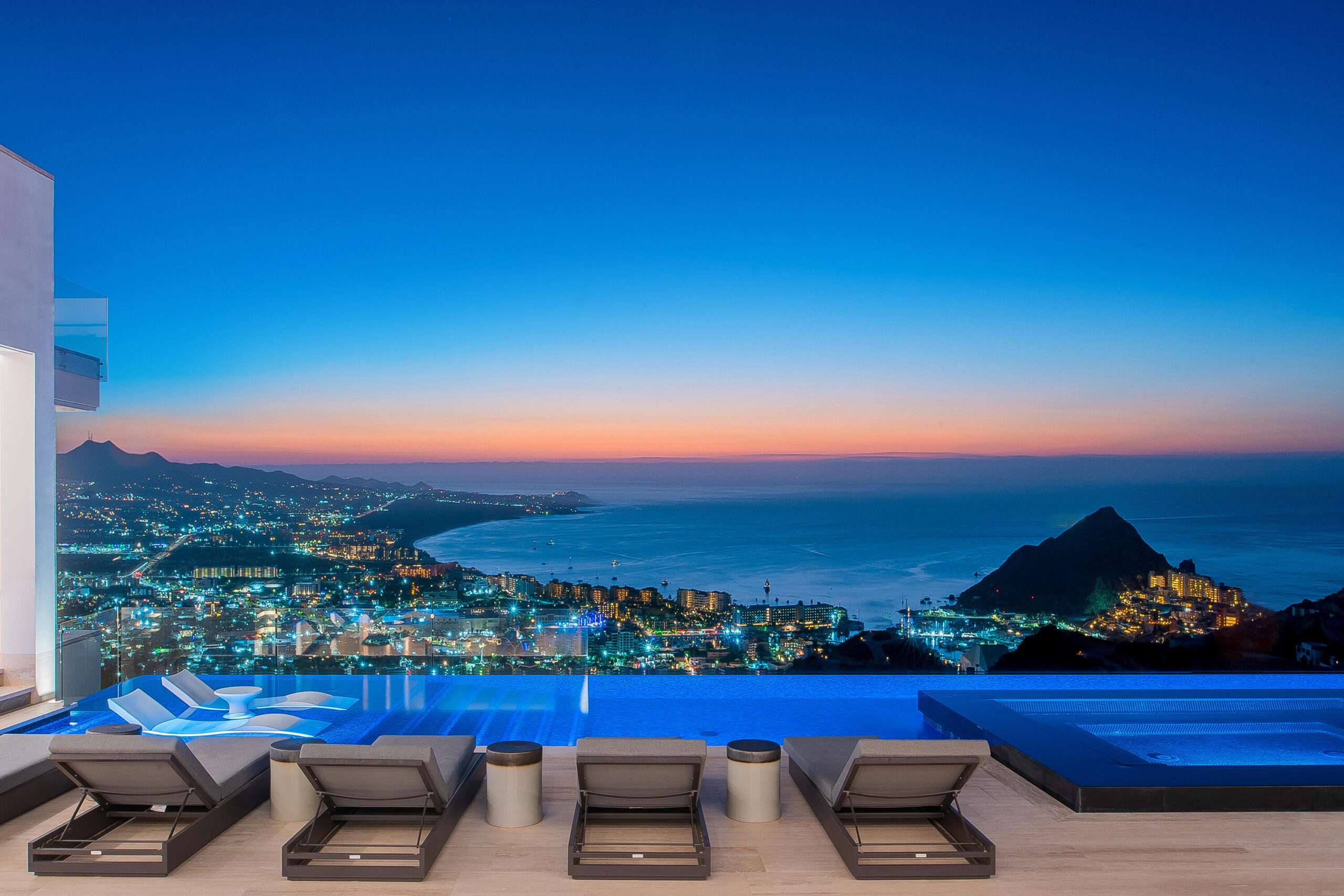 Cabo Luxury Section 10- El Parque Set within the coveted community of Querencia, Parque 27 is a brand-new 5 bedroom home offering over 4,600 square feet of refined interior living with five spacious bedrooms. Positioned along the highly desirable parque greenbelt, the residence enjoys privacy, lush surroundings, and beautiful ocean for sale