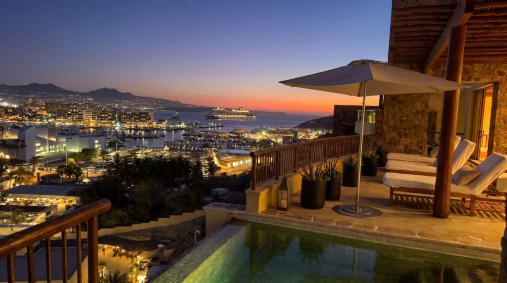 Cabo Luxury Section 4- Las Canadas Discover refined indoor-outdoor living at Cañada 9, set within Querencia, San Jose del Cabo's premier private golf community. Soaring beamed ceilings, walls of pocket glass, and luminous marble floors define an open great room that flows effortlessly to the terrace, infinity-edge pool, and stone-clad water feature -- all framed by panoramic Sea of Cortez and mountain – Casona 4, Cabo San Lucas, BS