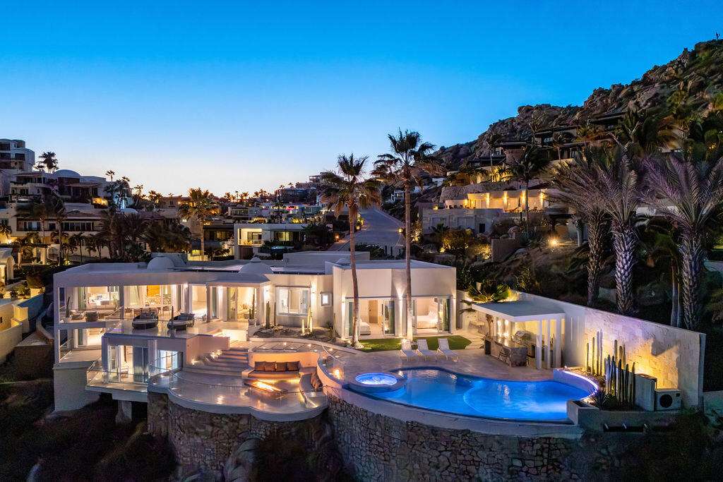 Cabo Luxury Section 10- El Parque Set within the coveted community of Querencia, Parque 27 is a brand-new 5 bedroom home offering over 4,600 square feet of refined interior living with five spacious bedrooms. Positioned along the highly desirable parque greenbelt, the residence enjoys privacy, lush surroundings, and beautiful ocean for sale