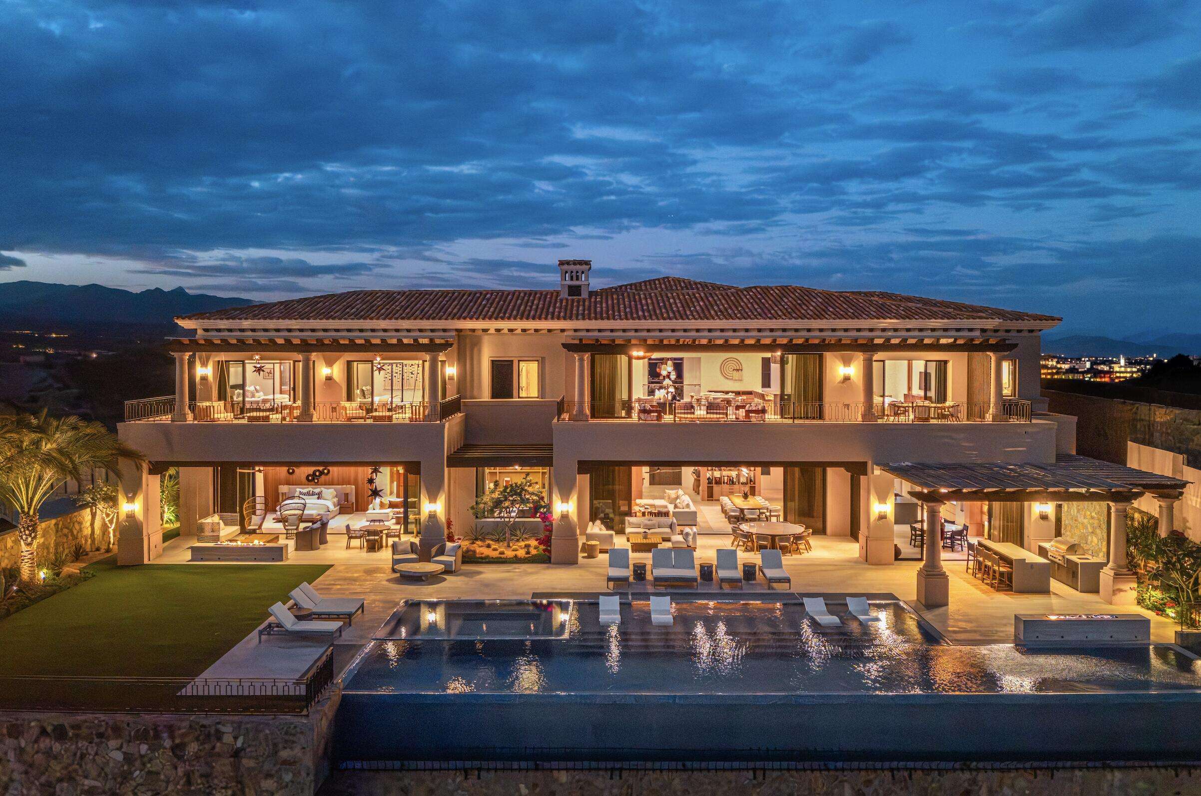 Cabo Luxury Villas Del Mar One-of-a-kind, brand-new custom estate set above Palmilla in the exclusive, double-gated Legado enclave within Villas Del Mar. This elevated residence offers sweeping ocean and mountain for sale