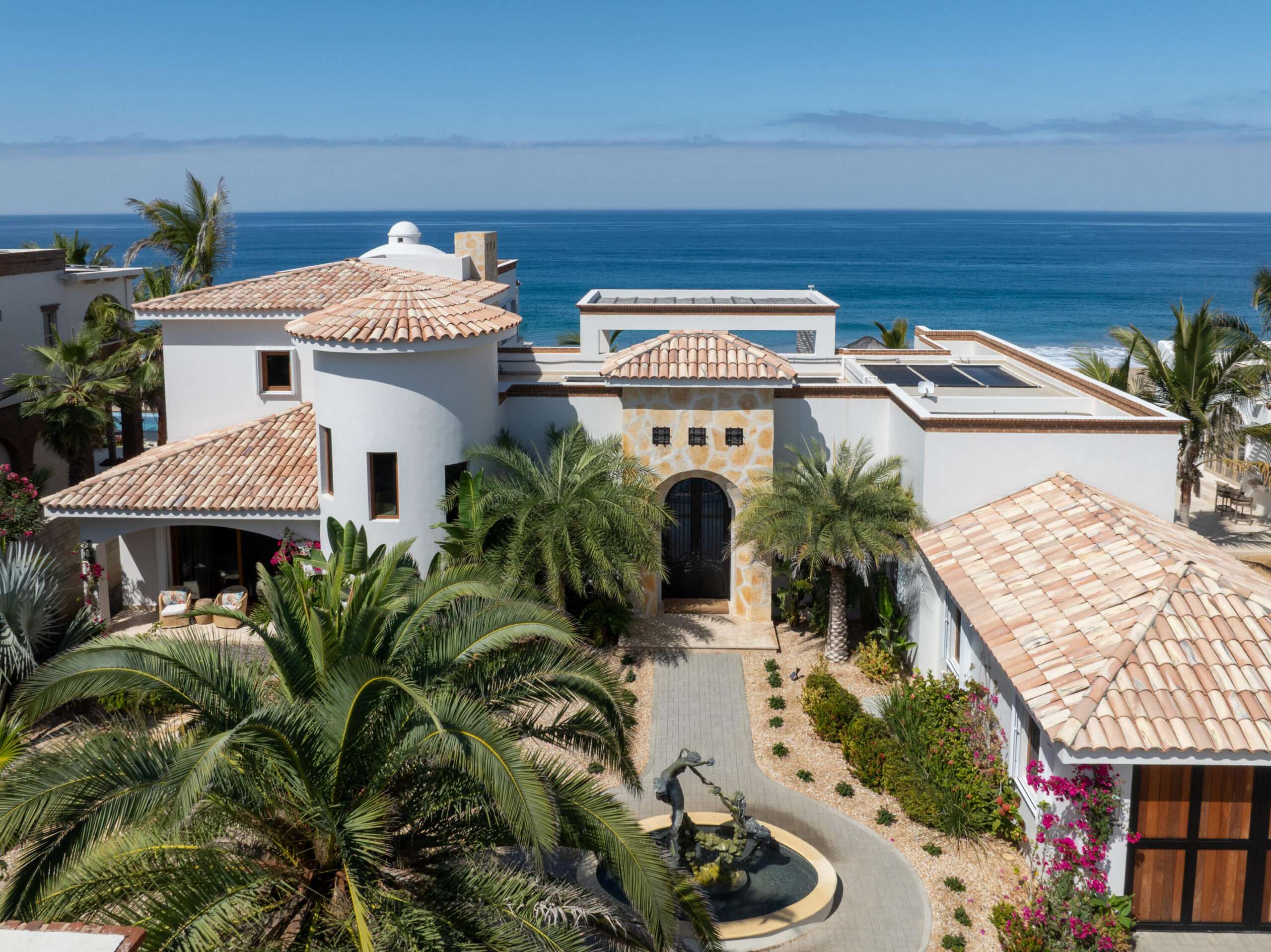Cabo Luxury Section 4- Las Canadas Discover refined indoor-outdoor living at Cañada 9, set within Querencia, San Jose del Cabo's premier private golf community. Soaring beamed ceilings, walls of pocket glass, and luminous marble floors define an open great room that flows effortlessly to the terrace, infinity-edge pool, and stone-clad water feature -- all framed by panoramic Sea of Cortez and mountain for sale