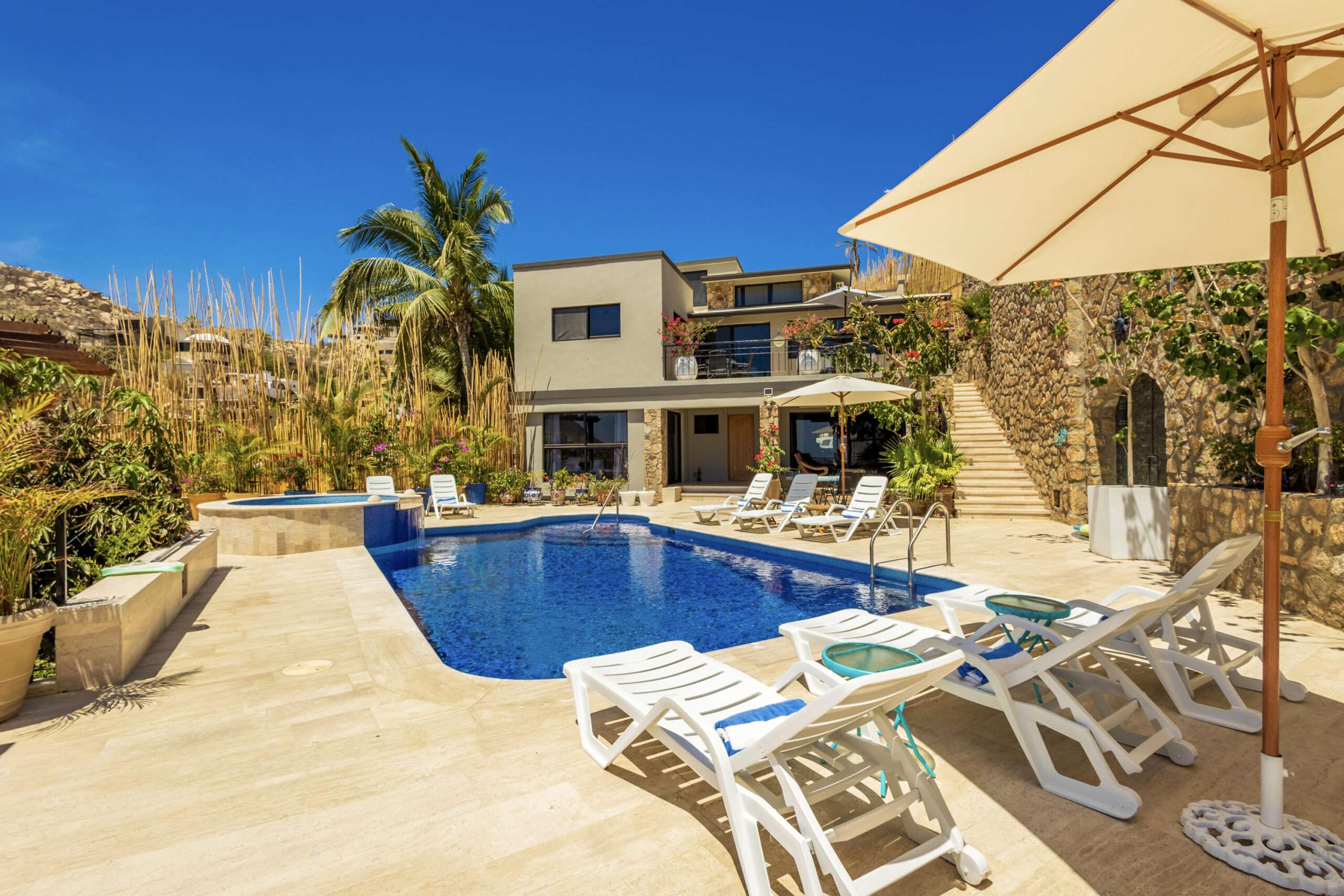 Cabo Luxury Pedregal Csl Casa Toro is located in one of Cabo's most desirable developments. The main house has 4 bedrooms, 4 baths, open living room, lounge area and large kitchen with amazing marina and Sea of Cortez for sale