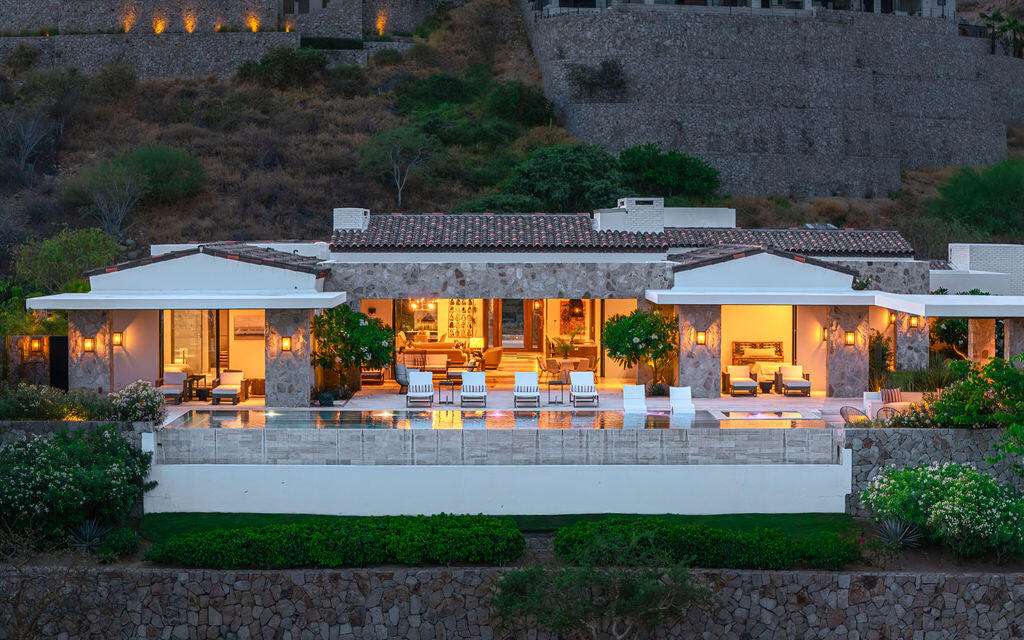 Cabo Luxury Section 16- Laderas Perched high within the exclusive gates of Querencia and uniquely situated on 1 and 1/2 lots, Laderas 13 is a stunning custom residence that perfectly blends timeless architecture, privacy, and breathtaking Sea of Cortez – Querencia, Laderas 13, San Jose Corridor, San Jose Corridor, BS